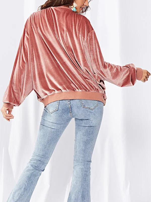 Fleece Long Sleeve Bat Sleeve Coat