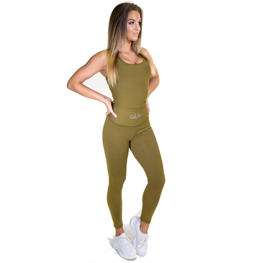 Gavelo Pop Army Green Scrunch Tights