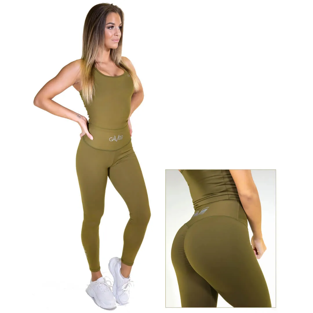 Gavelo Pop Army Green Scrunch Tights