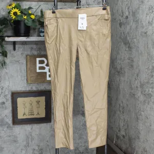 Gloria Vanderbilt  Avery Faux-Leather Pull-On Leggings 30183004 Beige Brown 14