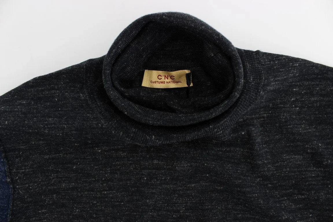 Gray Blue Turtleneck Sweater
