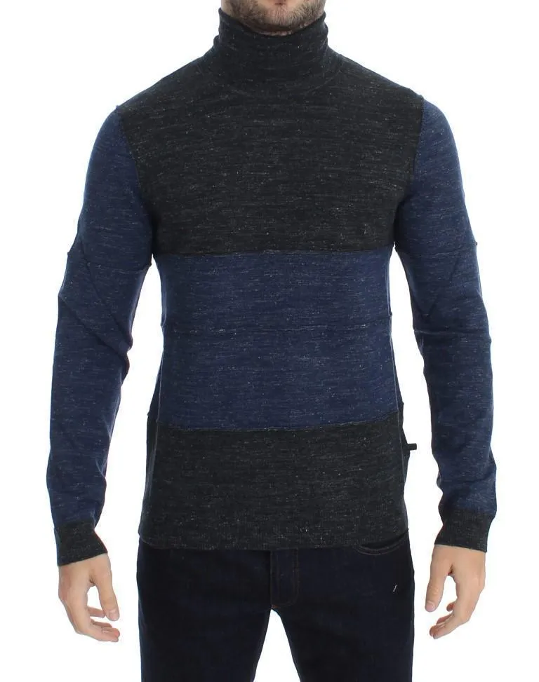 Gray Blue Turtleneck Sweater