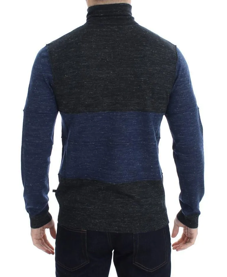 Gray Blue Turtleneck Sweater