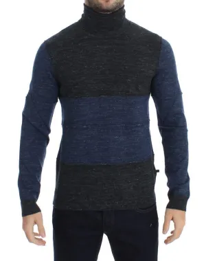 Gray Blue Turtleneck Sweater