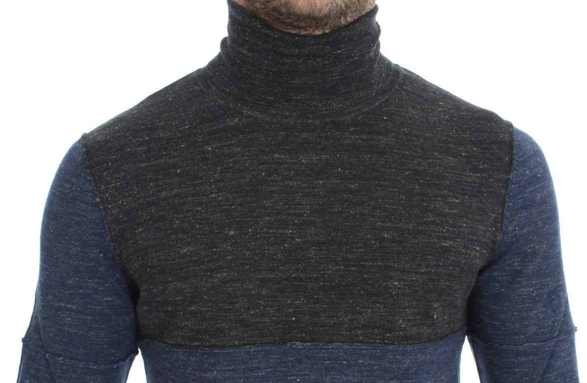Gray Blue Turtleneck Sweater