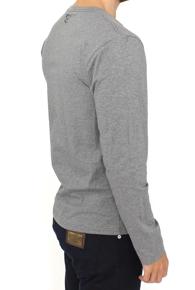 Gray stretch pullover sweater