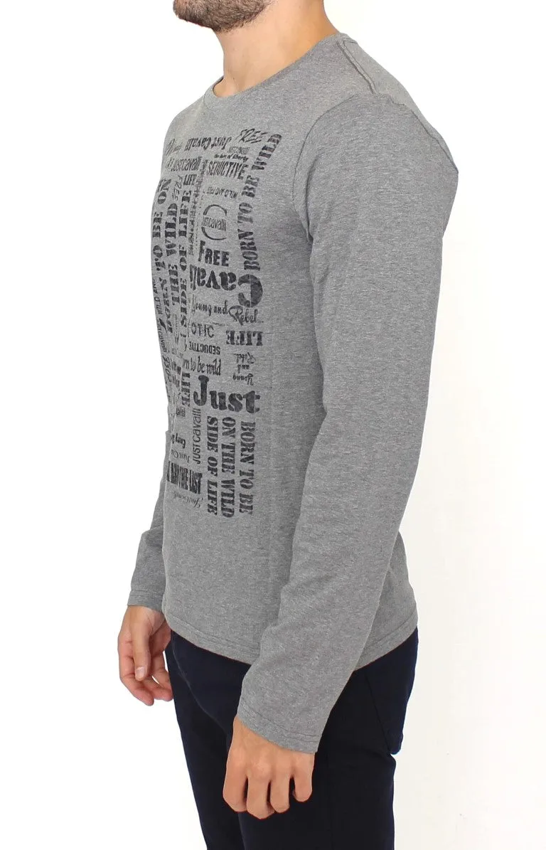Gray stretch pullover sweater