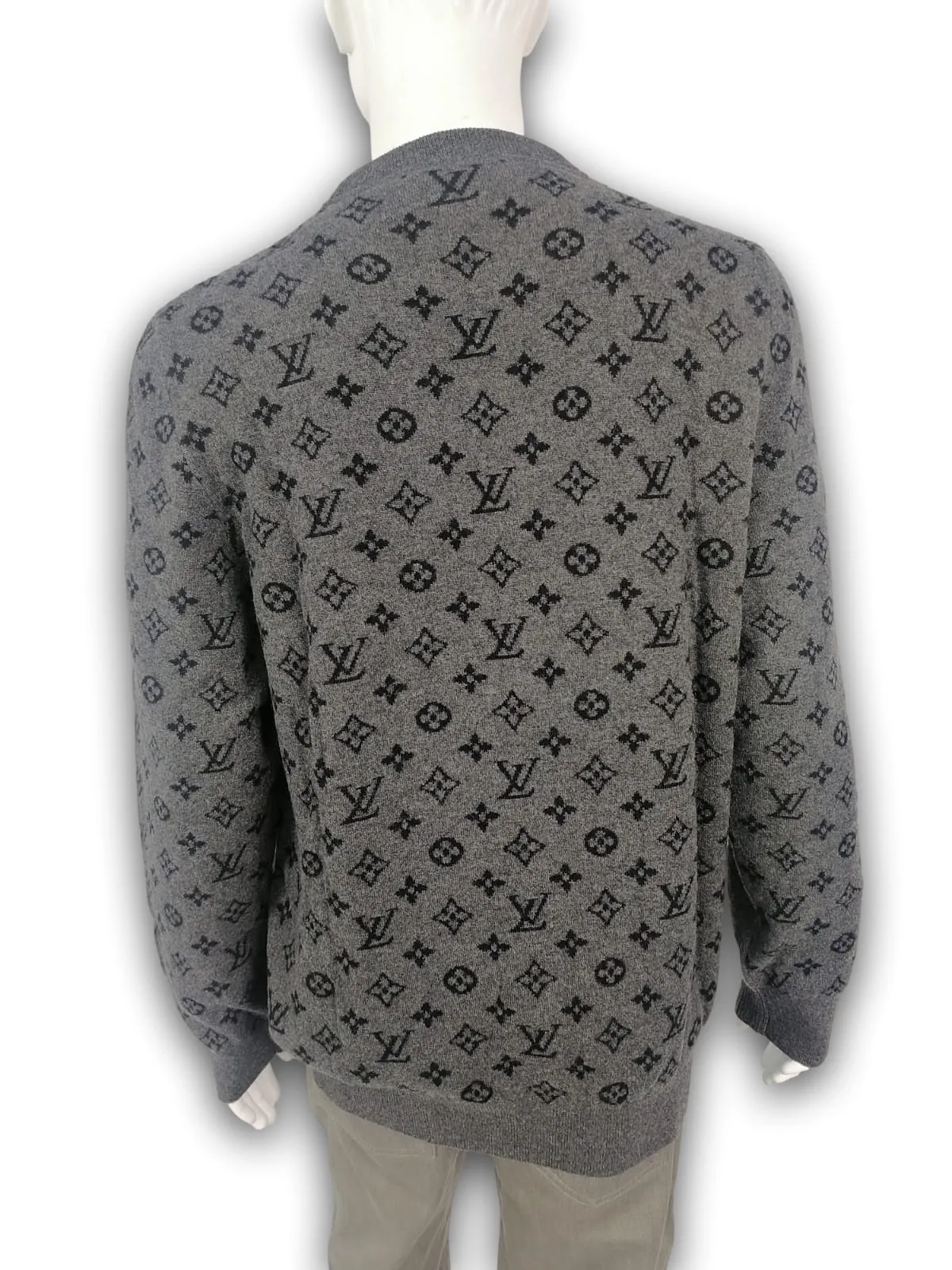 Half and Half Monogram Crewneck Sweater