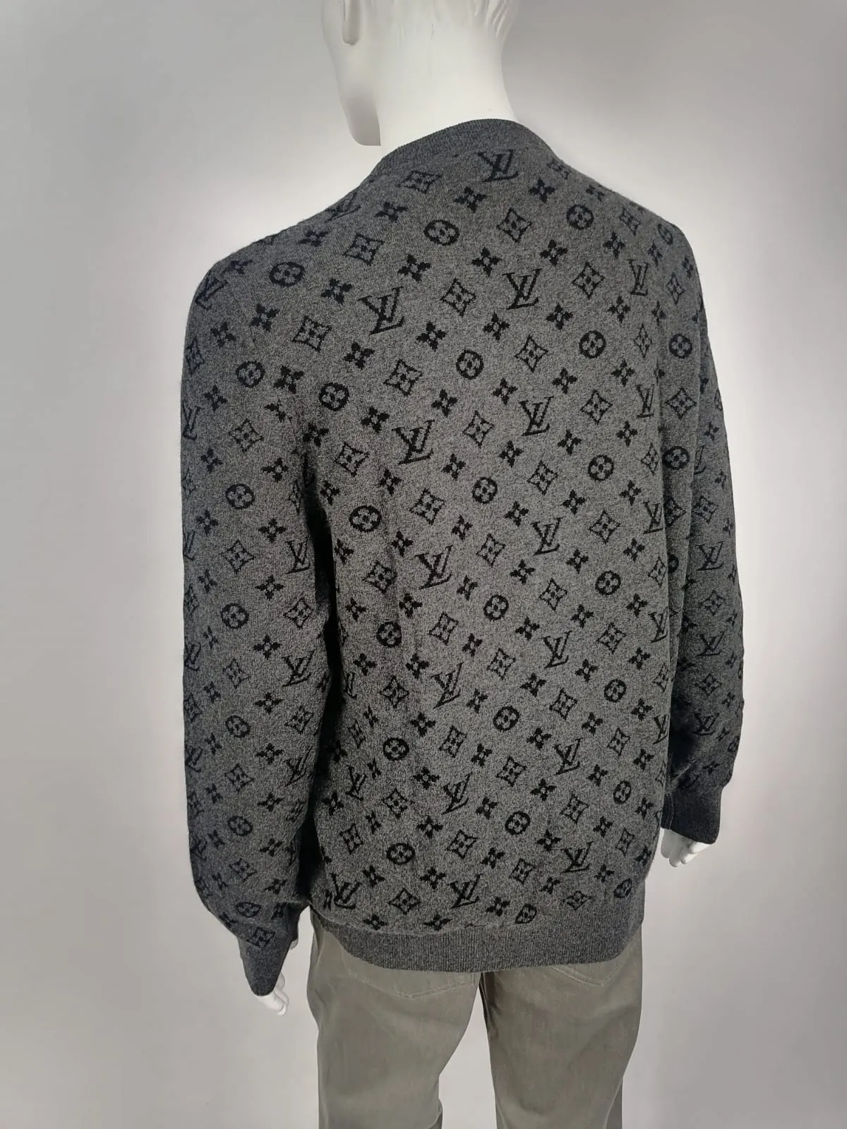Half and Half Monogram Crewneck Sweater