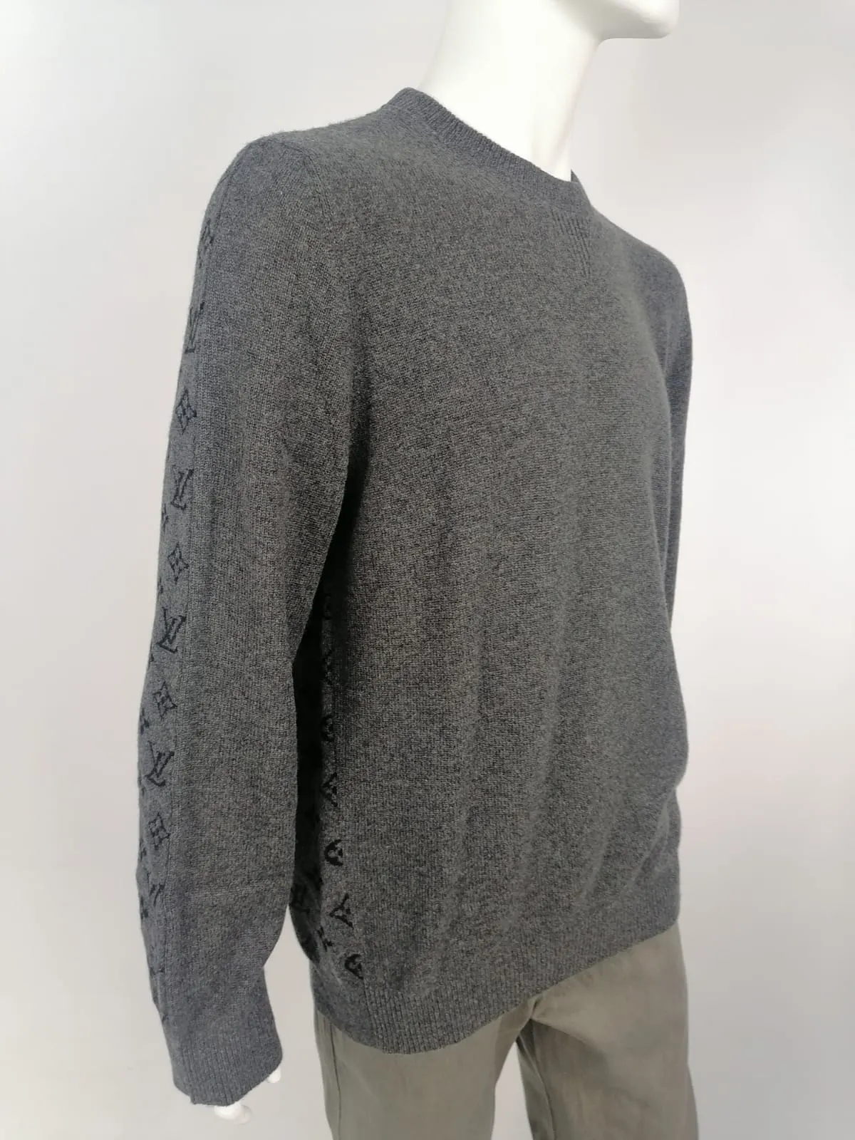 Half and Half Monogram Crewneck Sweater