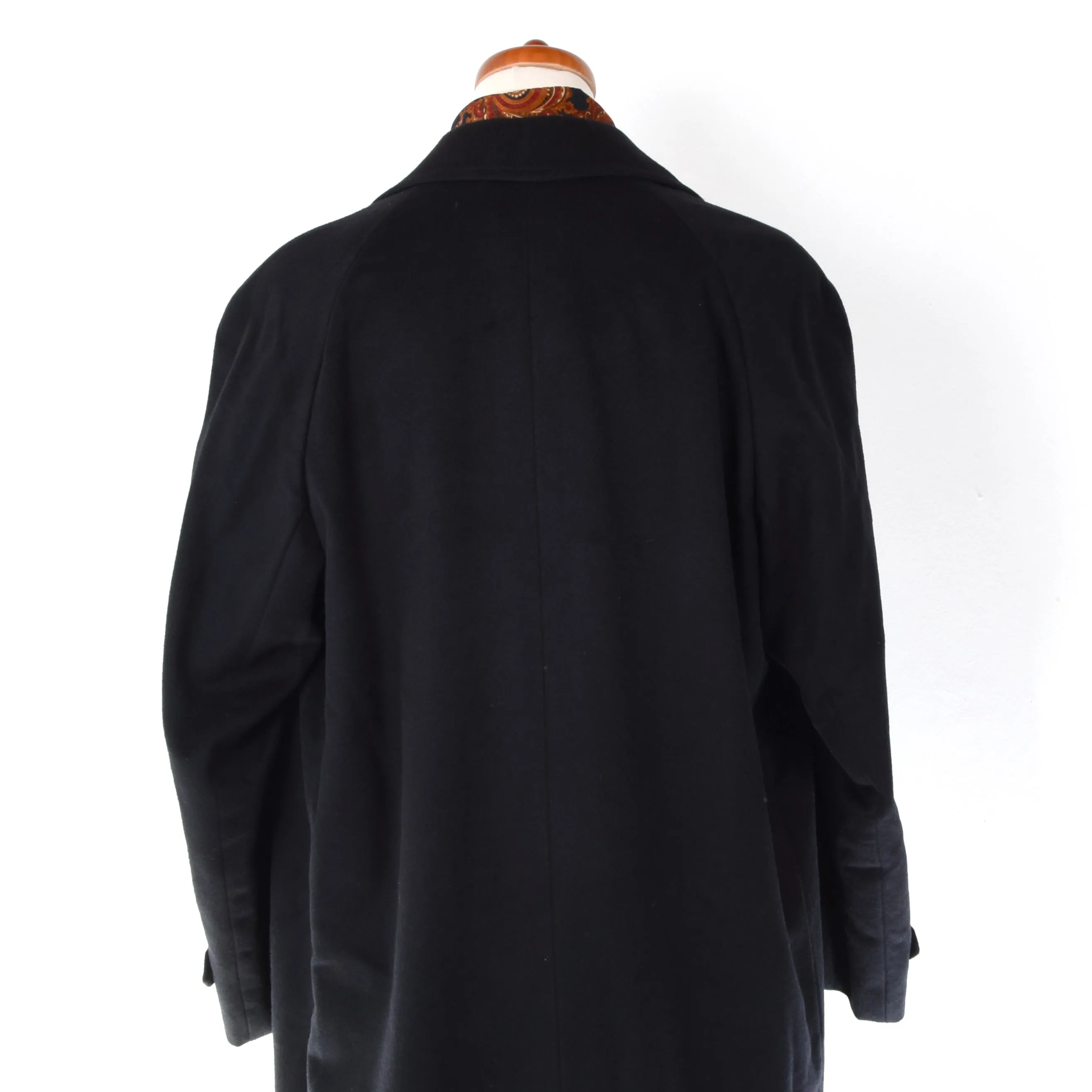 Handmade Bespoke Balmacaan Cashmere Overcoat Chest ca. 64cm - Navy Blue