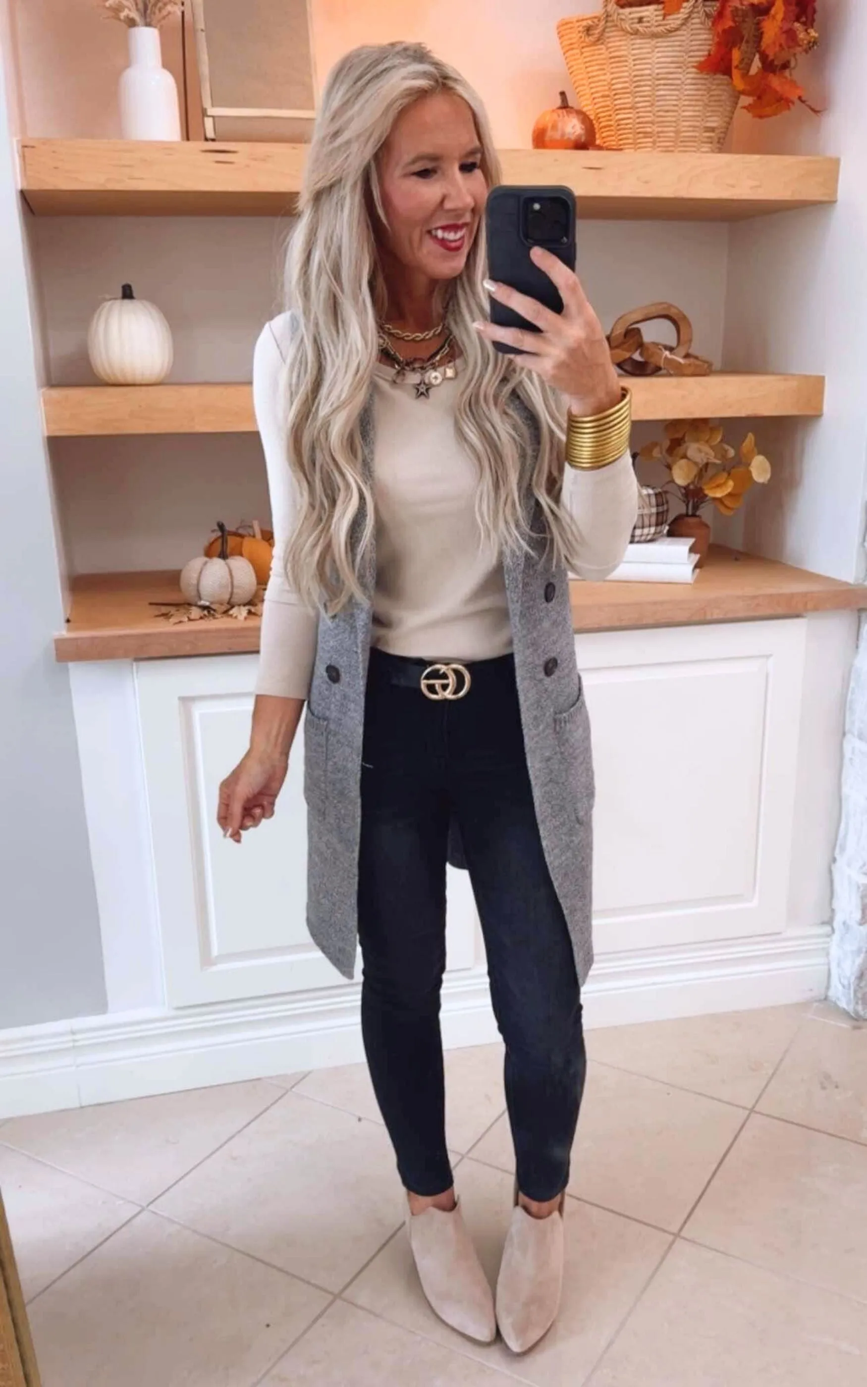 Heather Grey Long Sweater Vest