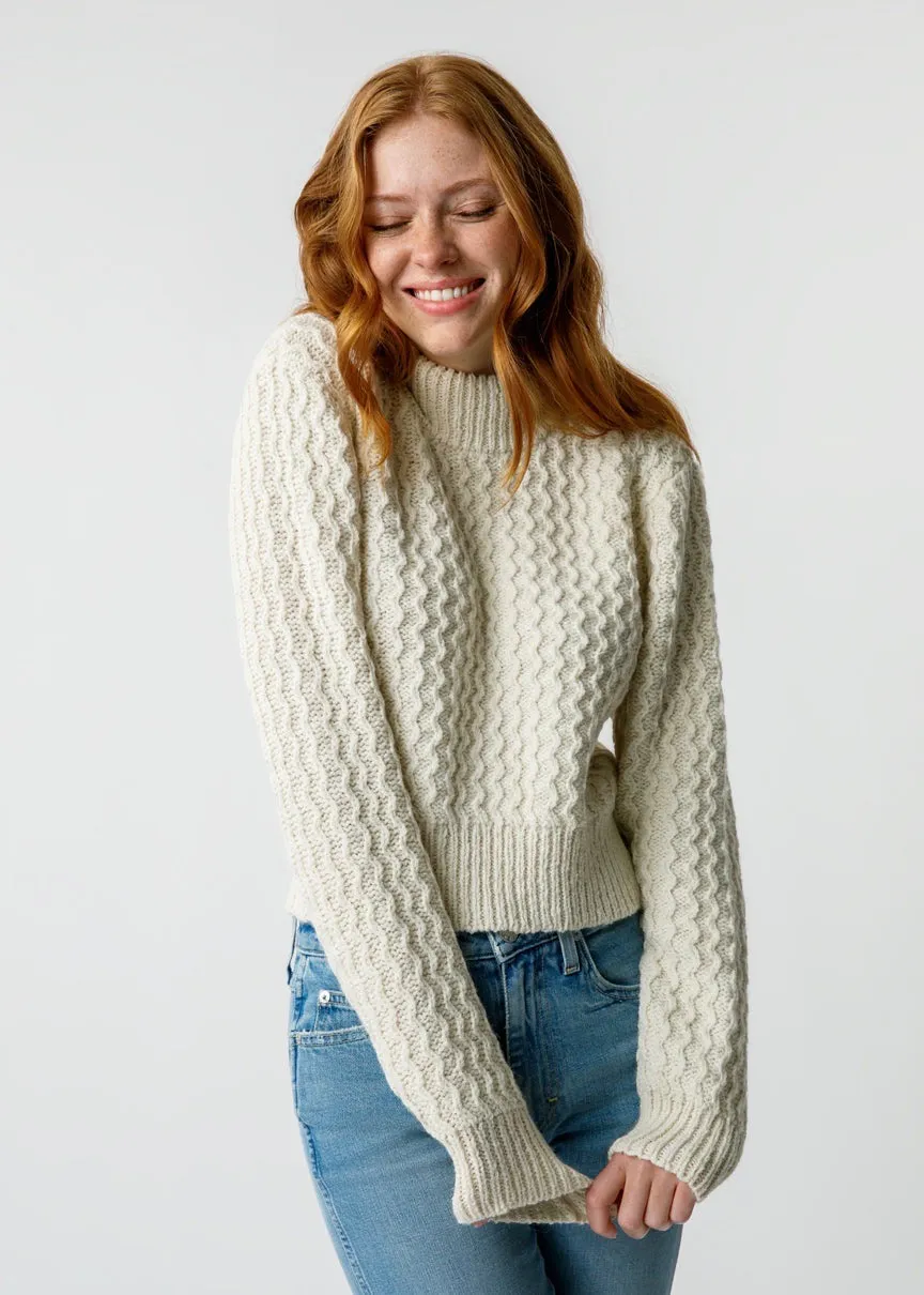Helen Mock Neck Sweater (Natural)
