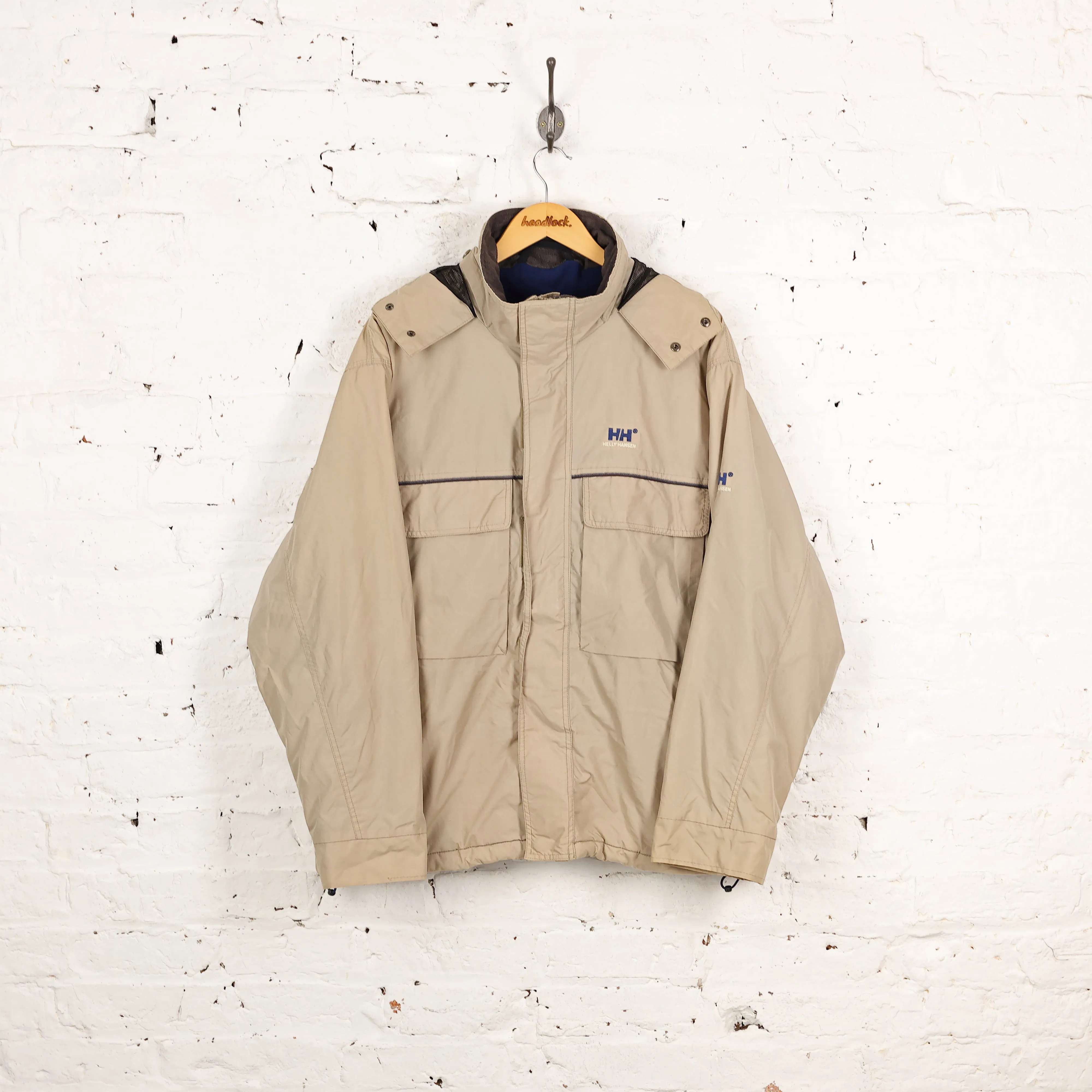 Helly Hansen Fleece Lined 90s Rain Jacket - Beige - L
