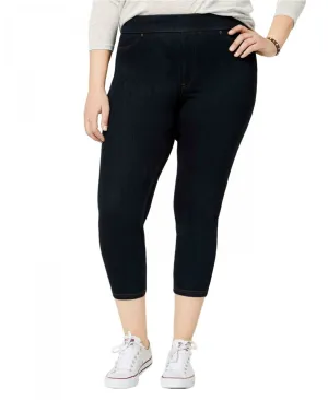 HUE Women's Plus Size Original Denim Capri Leggings. U19255QH