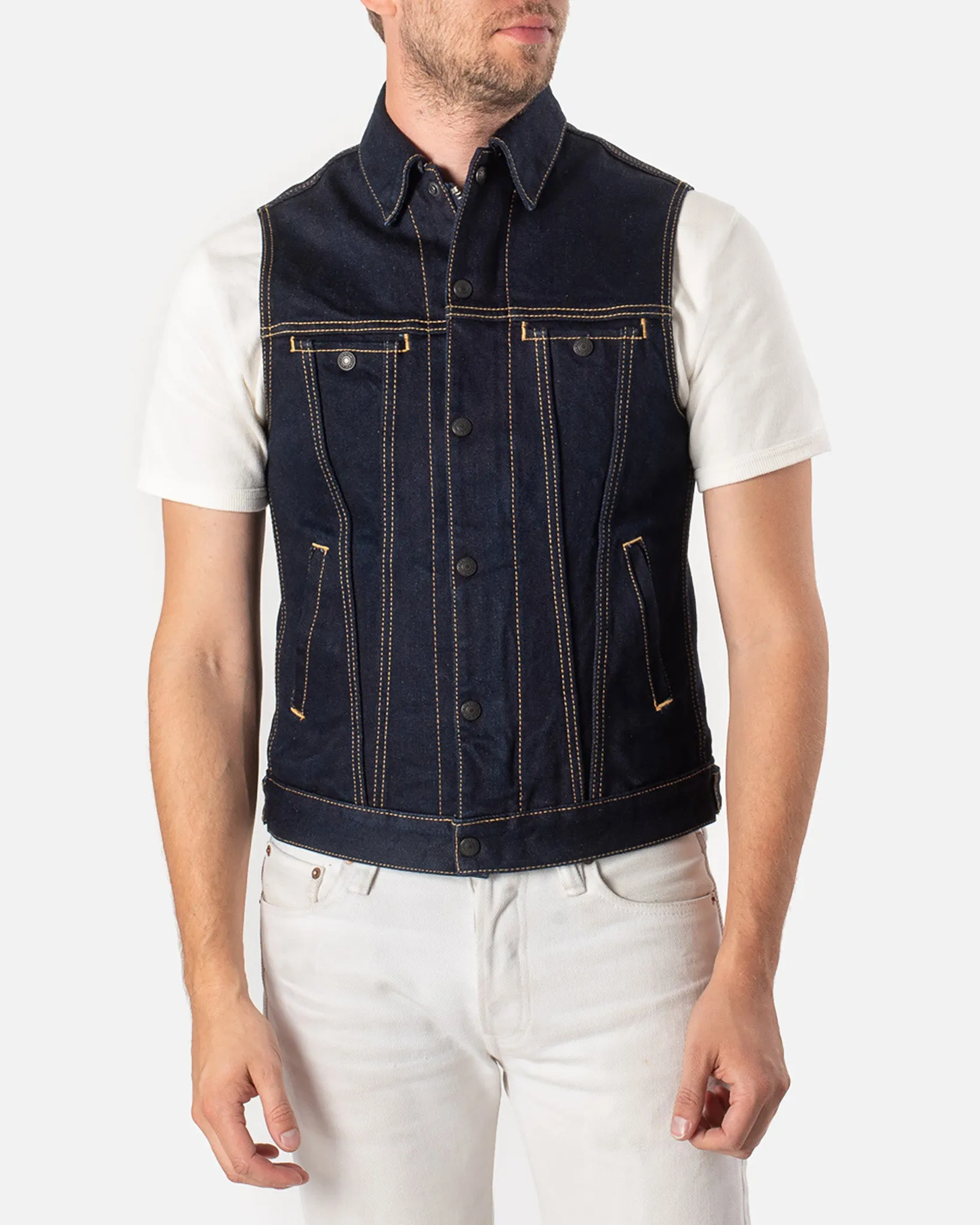 Ignition Works 19oz Stretch Denim Tracker Vest - Indigo