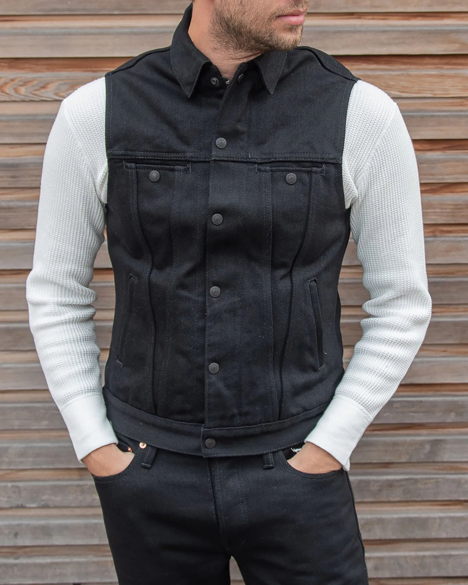 Ignition Works 20oz Denim Tracker Vest - Black