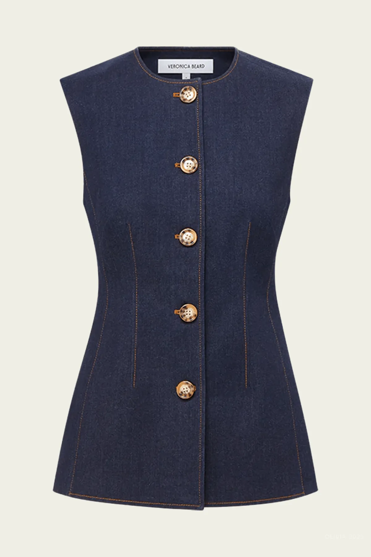 Jessup Denim Vest in Dark Oxford