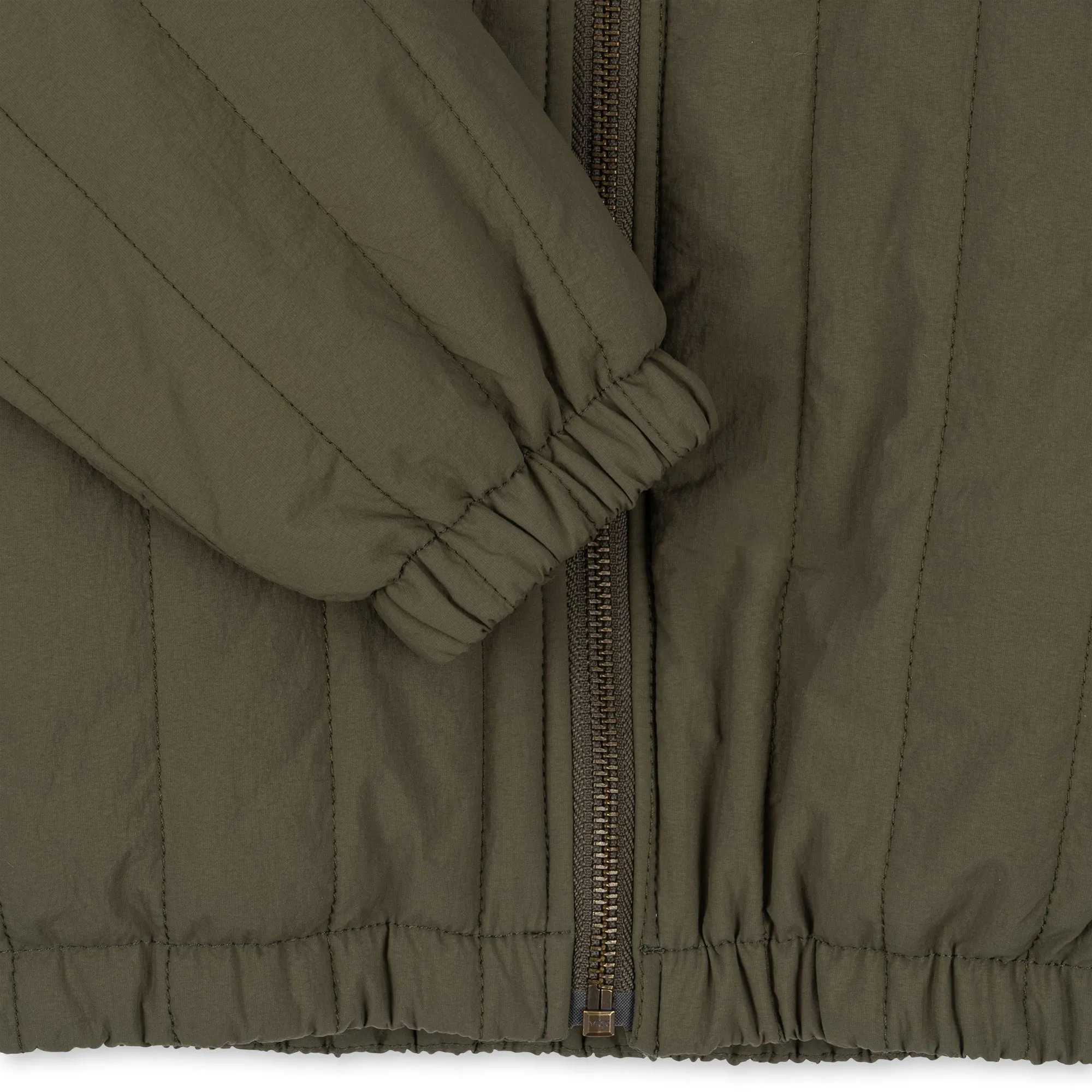 Juno Crocodile Embroidered Quilted Bomber Jacket (Olive)