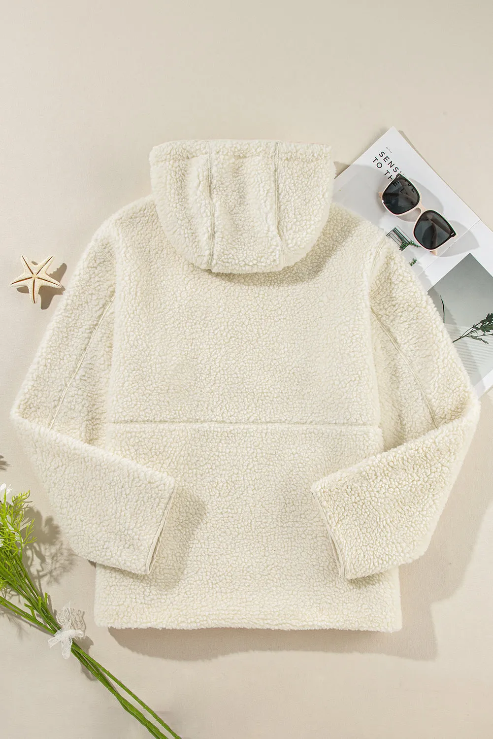 KaleaBoutique Fleece Zip Up Drawstring Hooded Pocketed Jacket