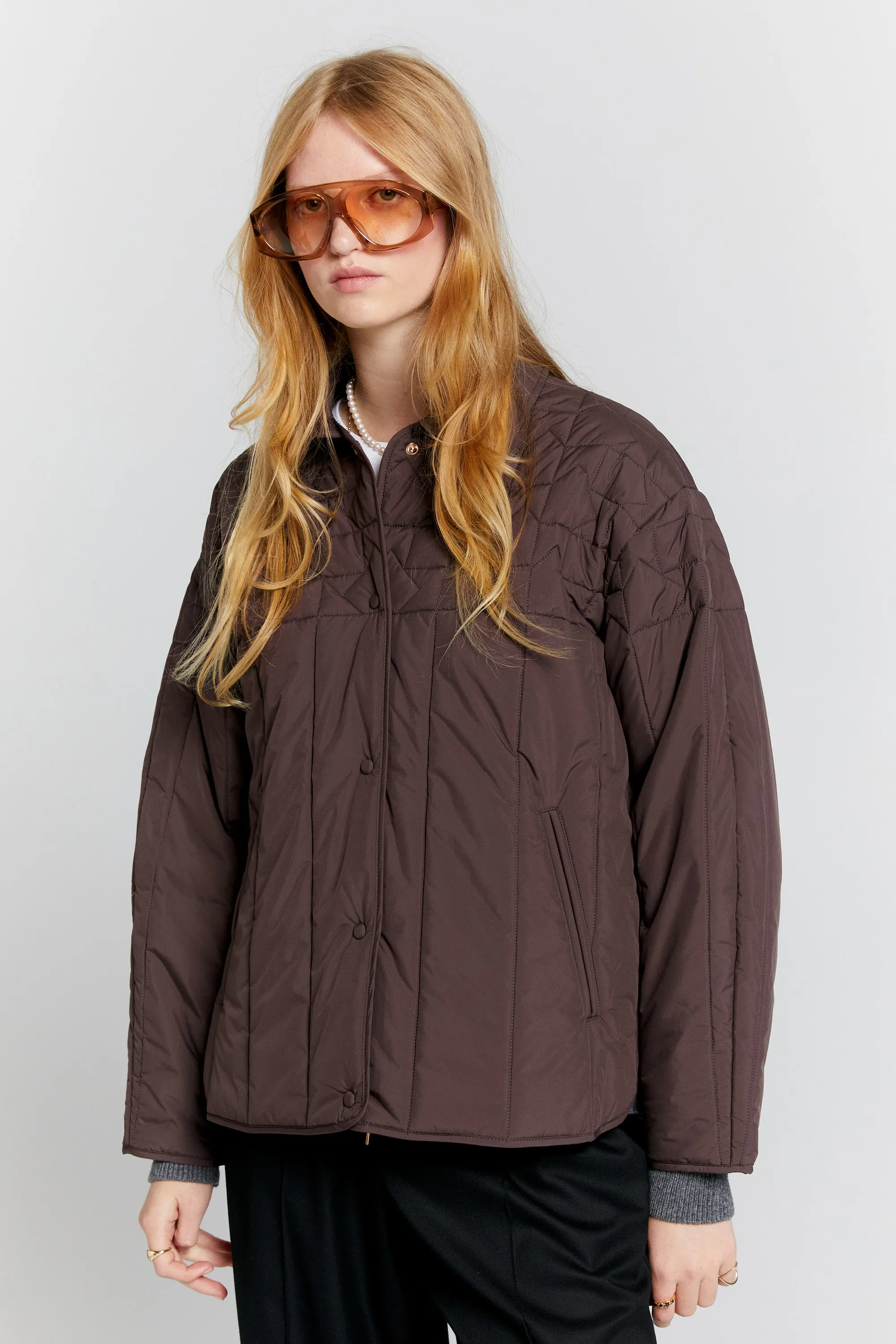 Karen Walker Quilted Voyager Jacket // Mahogany