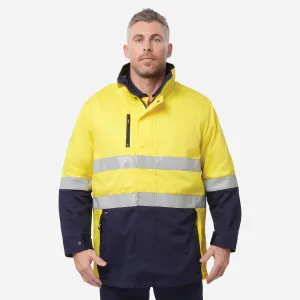 KingGee Men's Reflective 3 in 1 Cotton Jacket - Yellow/Navy