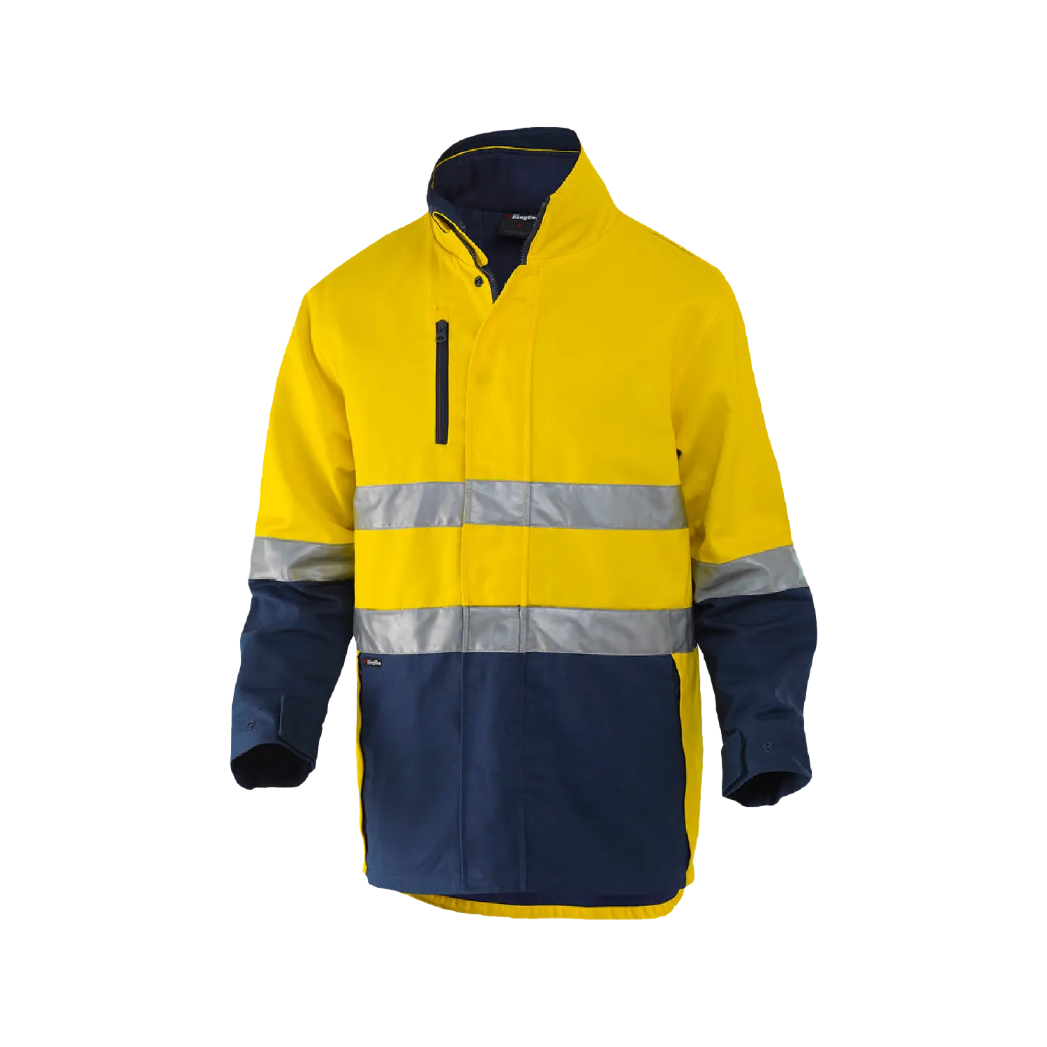 KingGee Men's Reflective 3 in 1 Cotton Jacket - Yellow/Navy