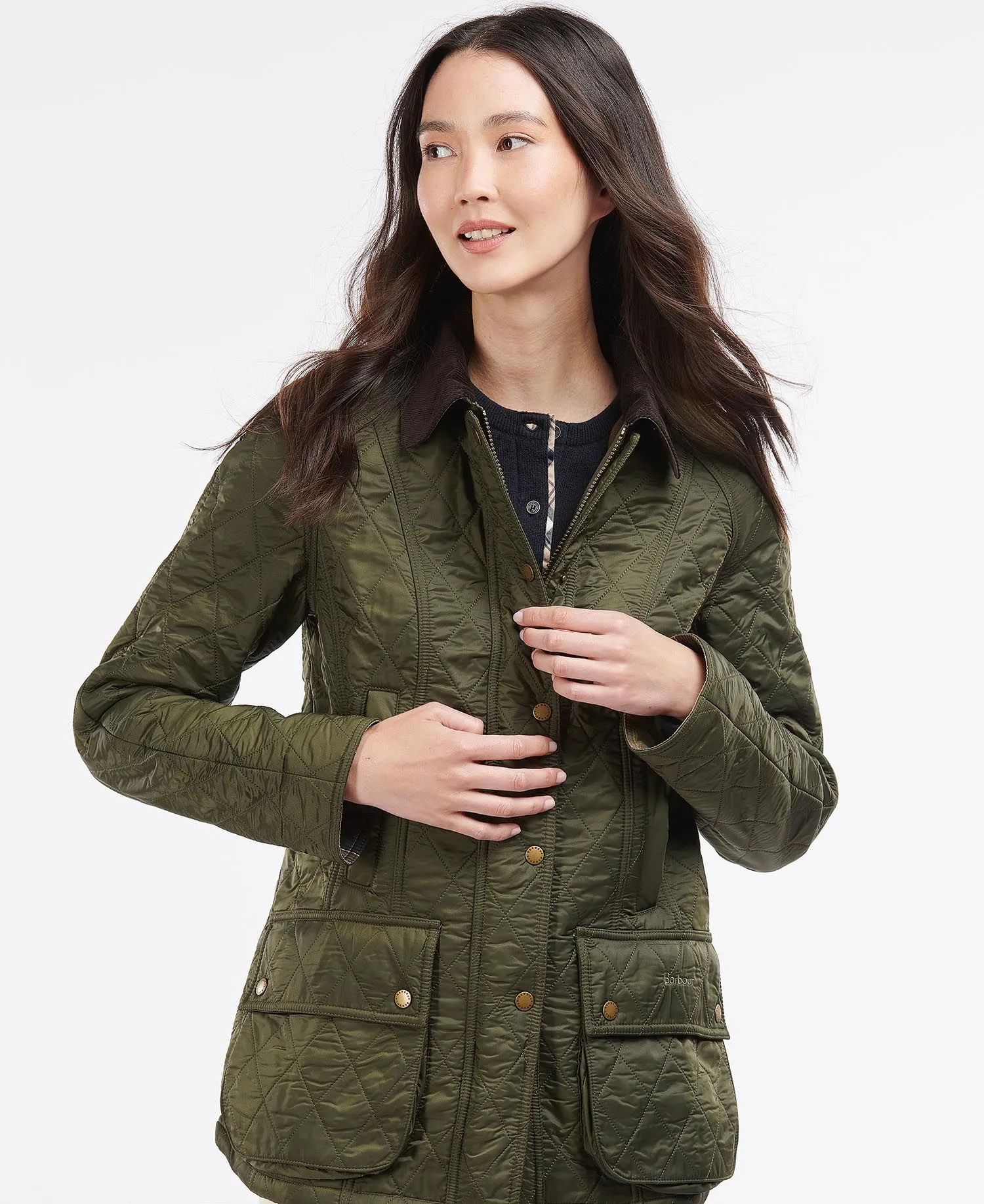 LADIES BARBOUR BEADNELL POLARQUILT JACKET - OLIVE