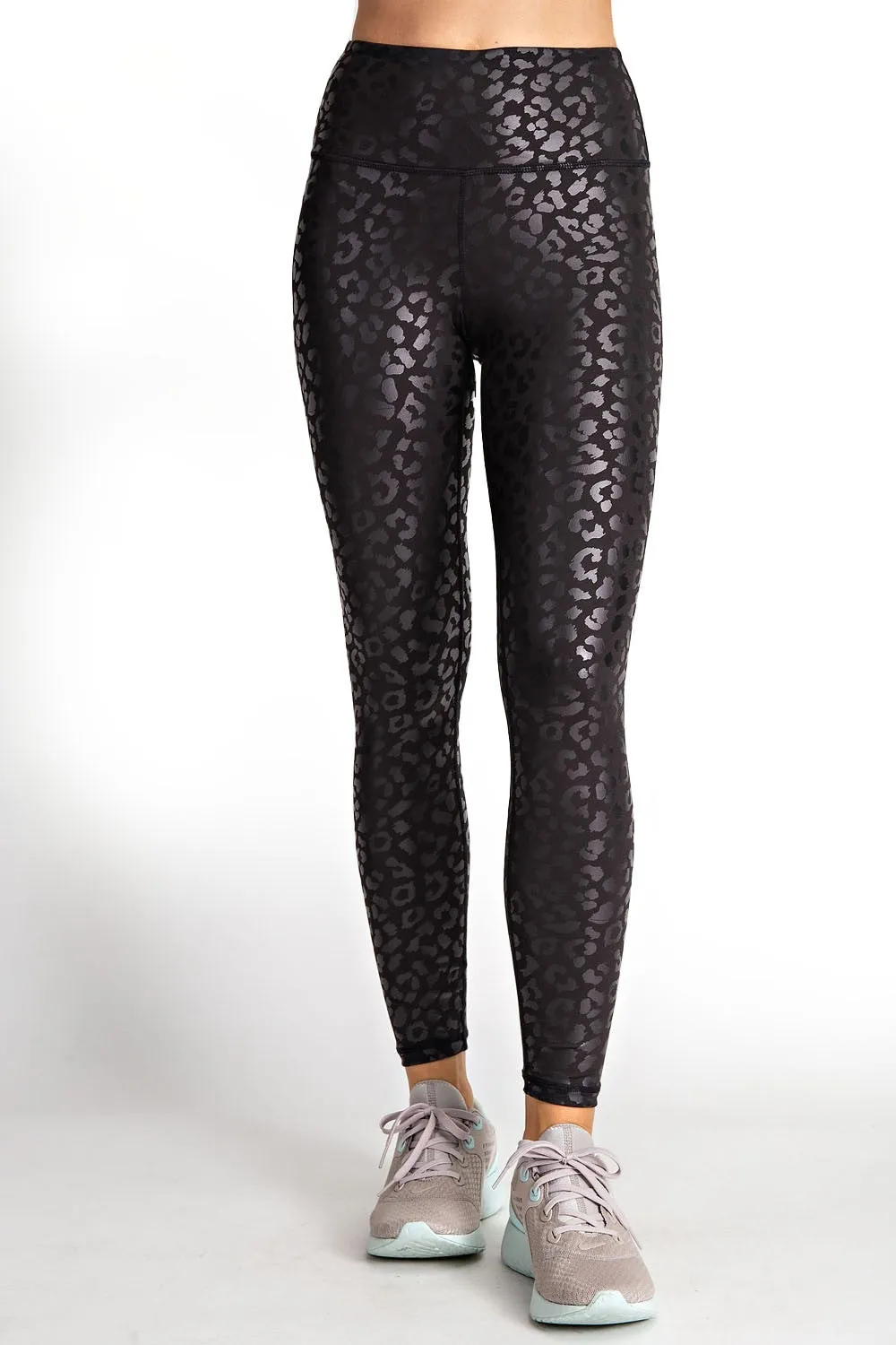 Leopard Black Long Length Legging