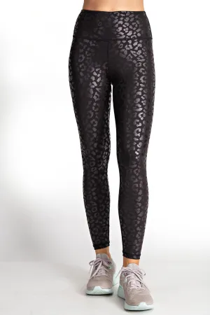 Leopard Black Long Length Legging