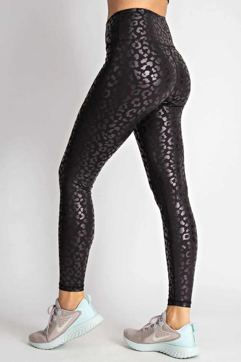 Leopard Black Long Length Legging