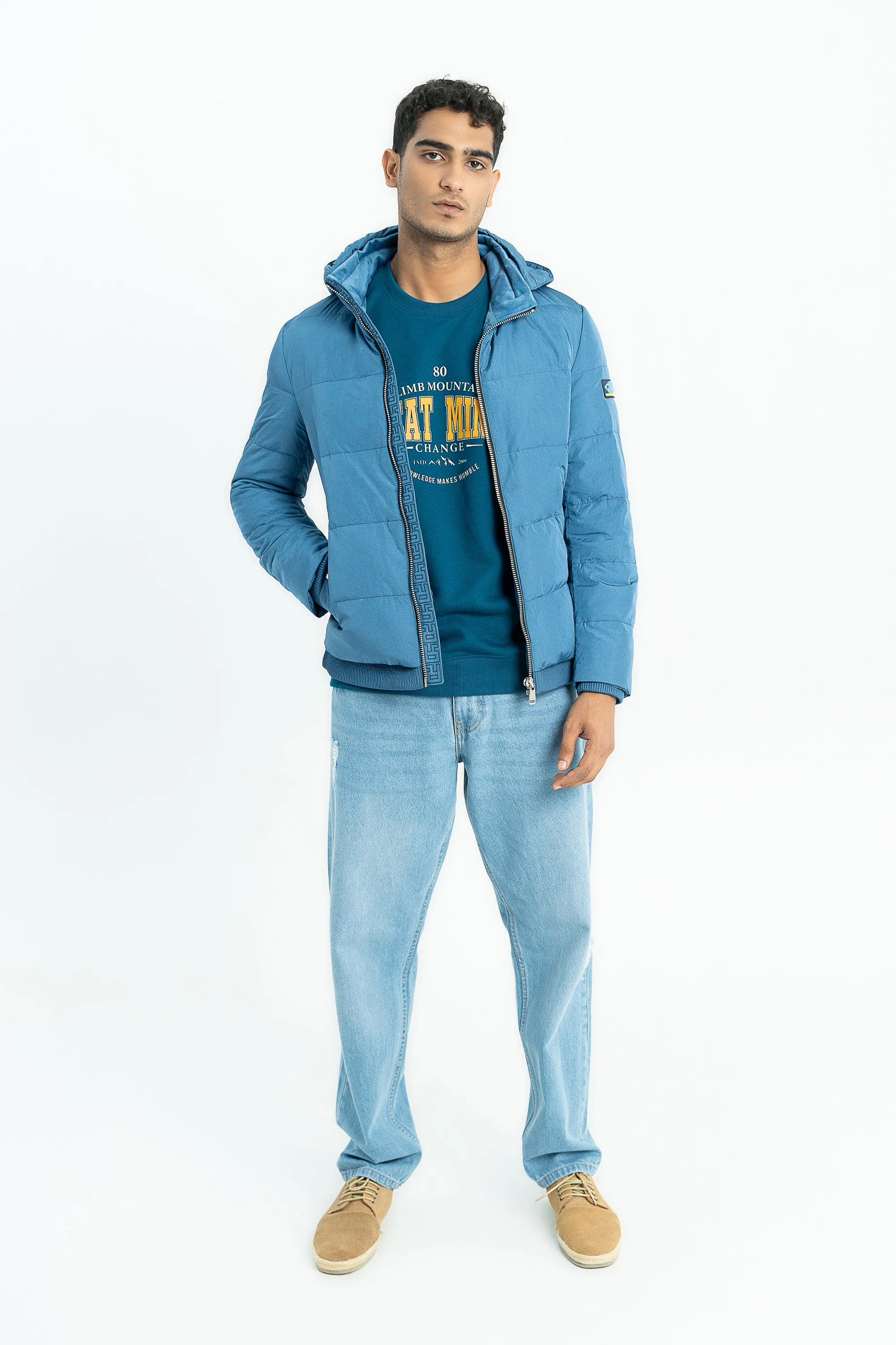 Light Blue Bomber Jacket