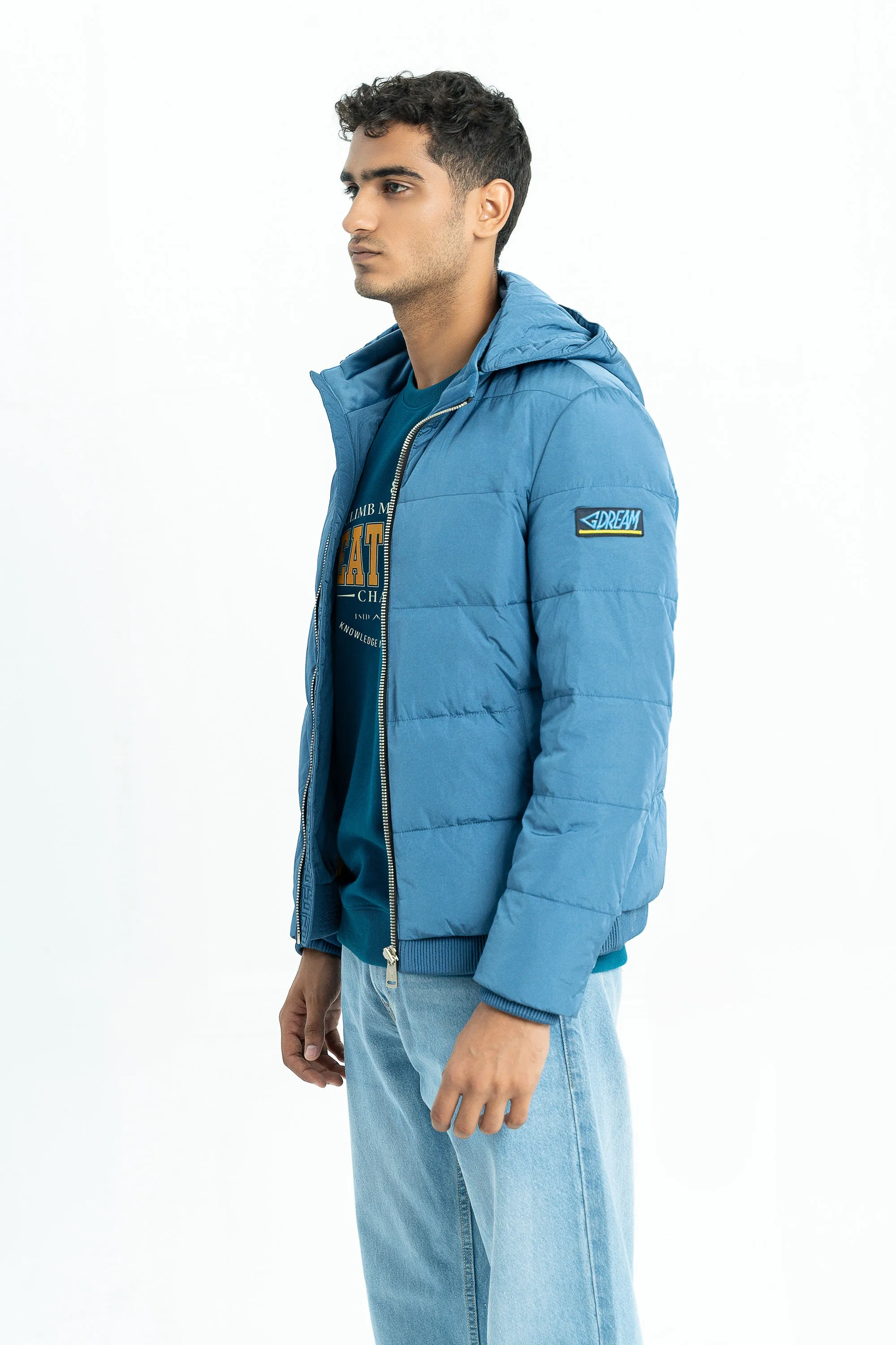 Light Blue Bomber Jacket