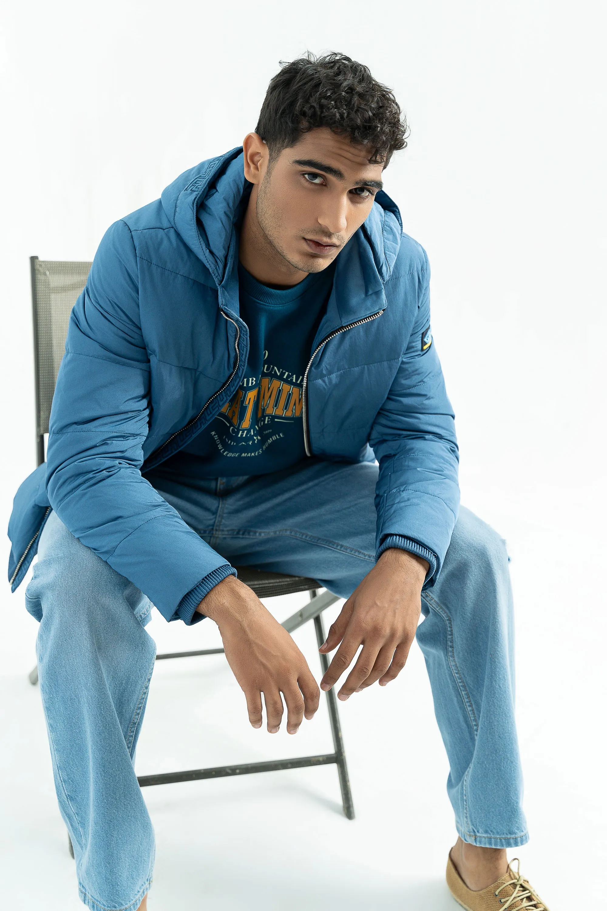 Light Blue Bomber Jacket