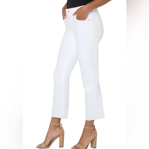 Liverpool The Gia Glider Crop Flare Pull on Jeans White Size 10