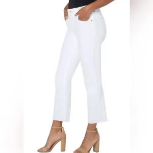 Liverpool The Gia Glider Crop Flare Pull on Jeans White Size 10