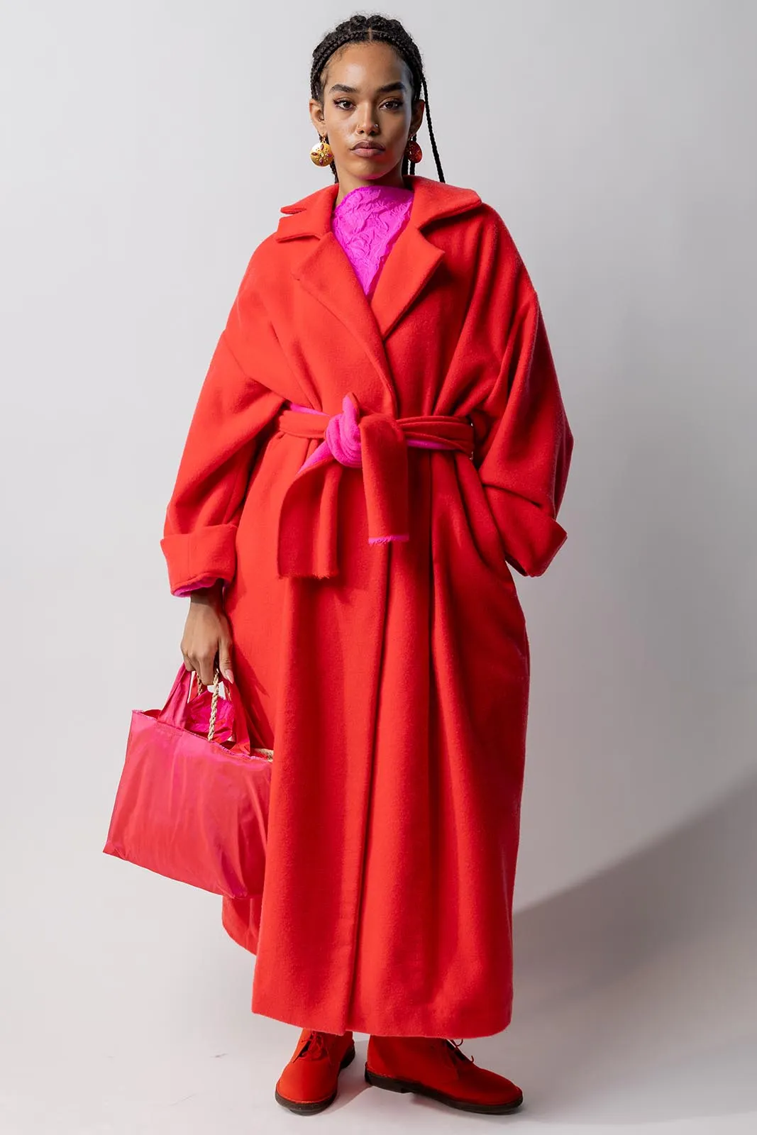 Long Self-Tie Cashmere Coat