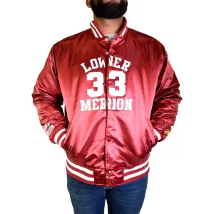 LOWER MERION MAMBA SATIN JACKET (MAROON)
