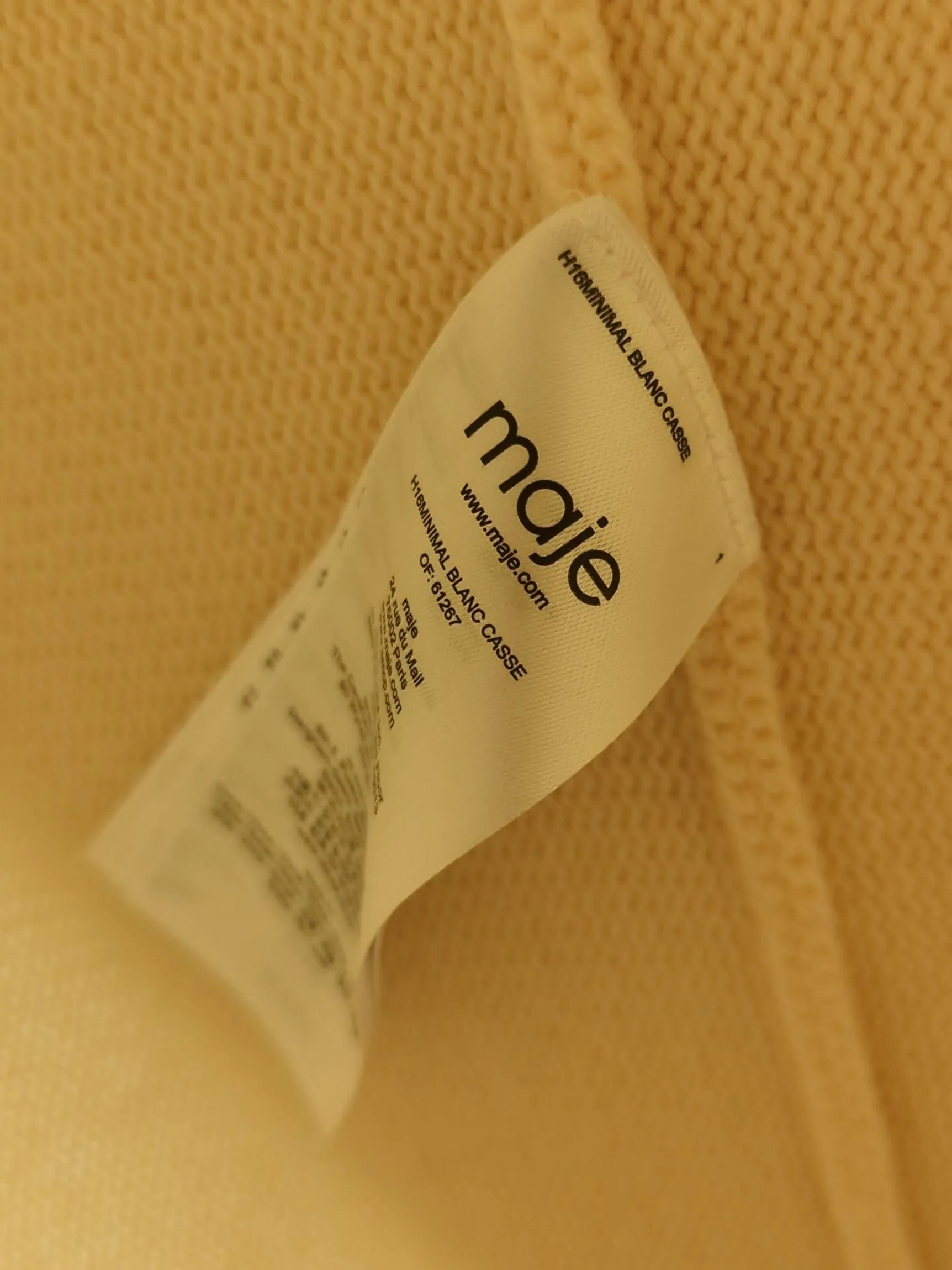 Maje Women's Coat Cream Wool with Cashmere