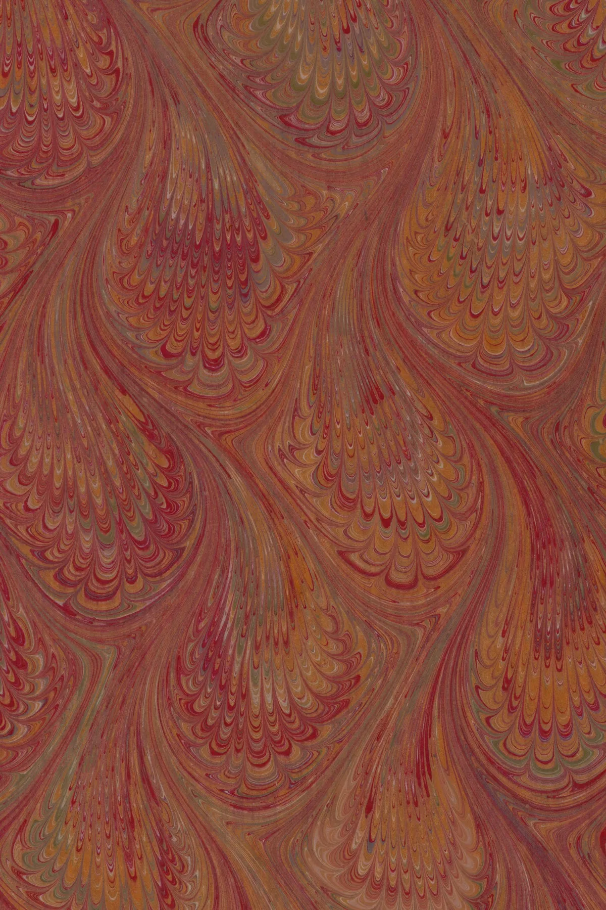 Marbled Peacock Leggings: Carmine