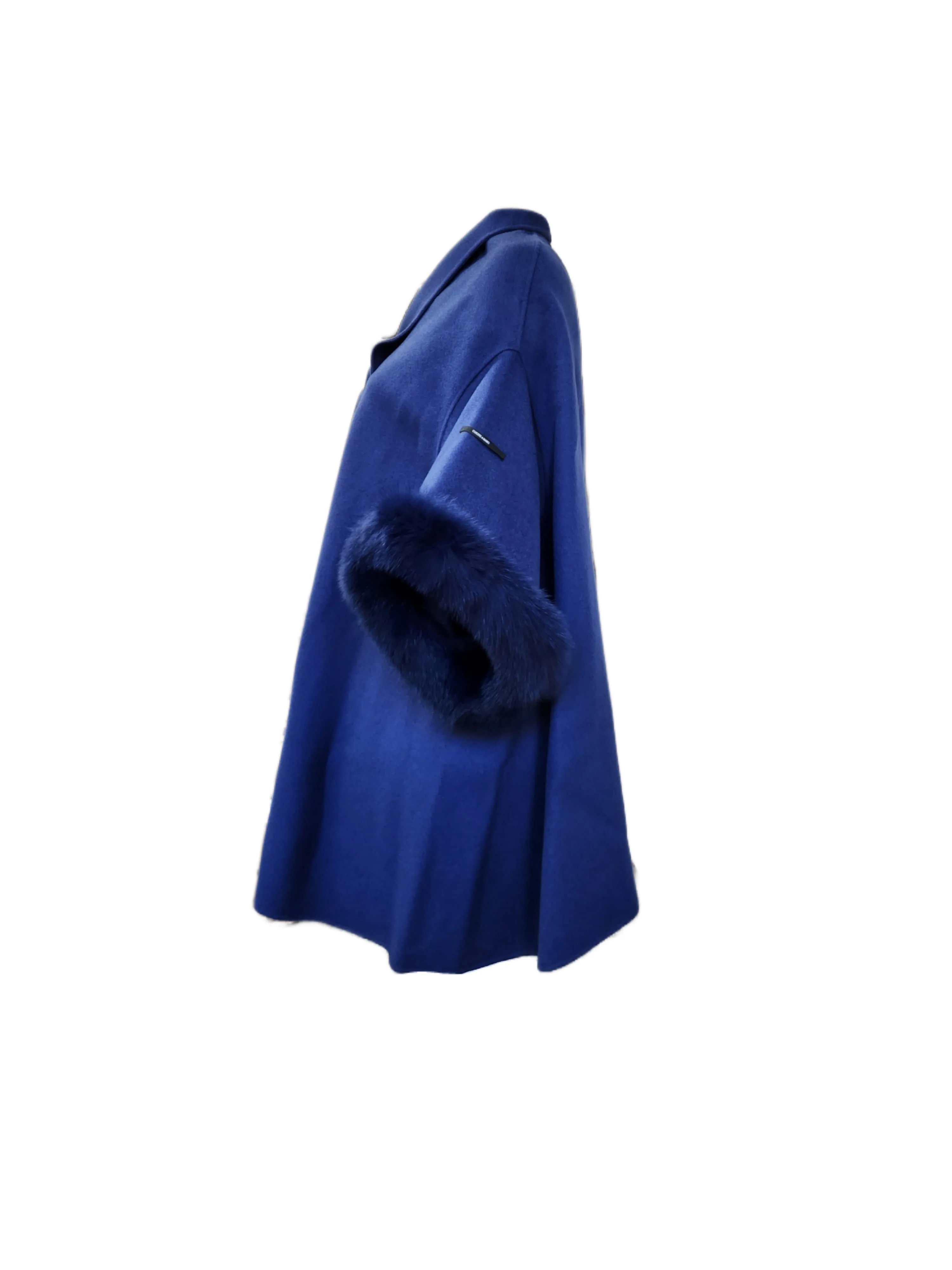 Marina Rinaldi Women's Blue Nobel Open Front Wool Coat Size 20W/29 NWT
