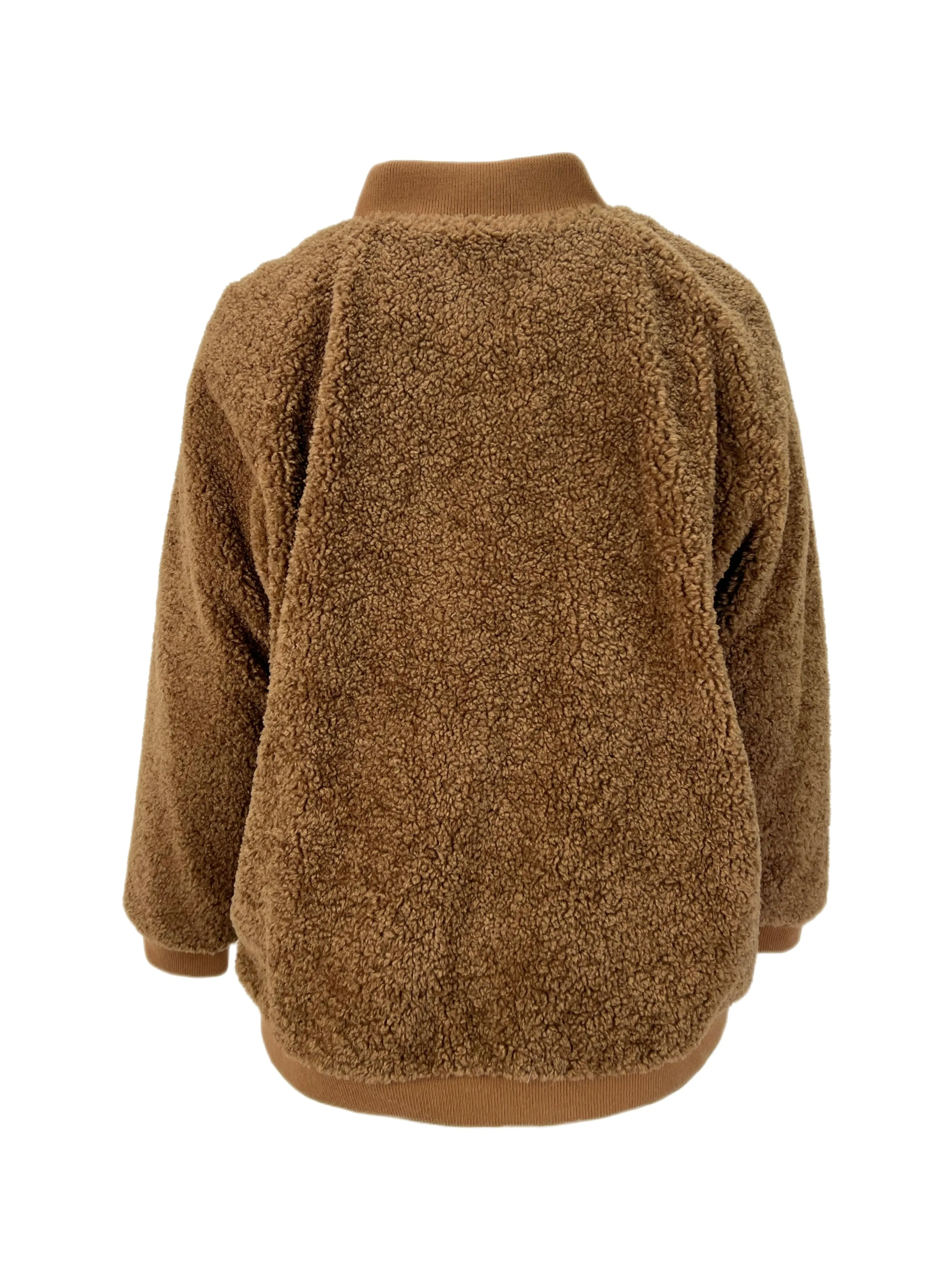 Marina Rinaldi Women's Camel Eccelso Faux Fur Bomber Jacket NWT