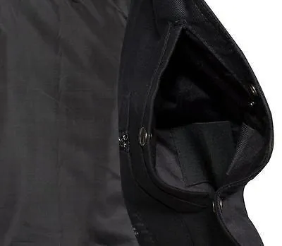 Men's Jean Style with Shirt Collar blk denim motorcycle vest w/2 gun pockets