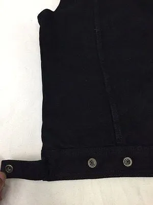 Men's Jean Style with Shirt Collar blk denim motorcycle vest w/2 gun pockets