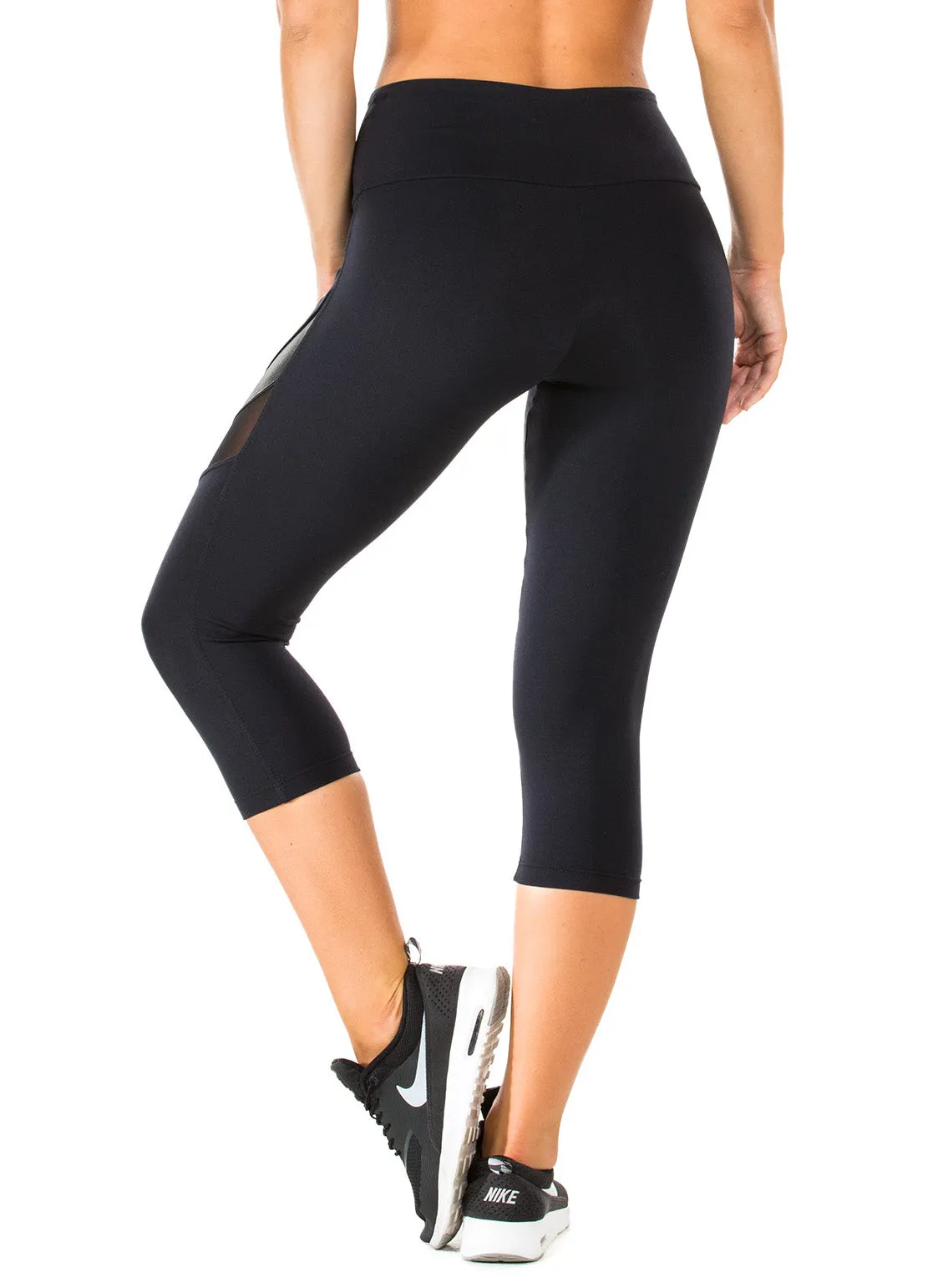 Mesh & Gloss Supplex Compress Leggings - Under knee