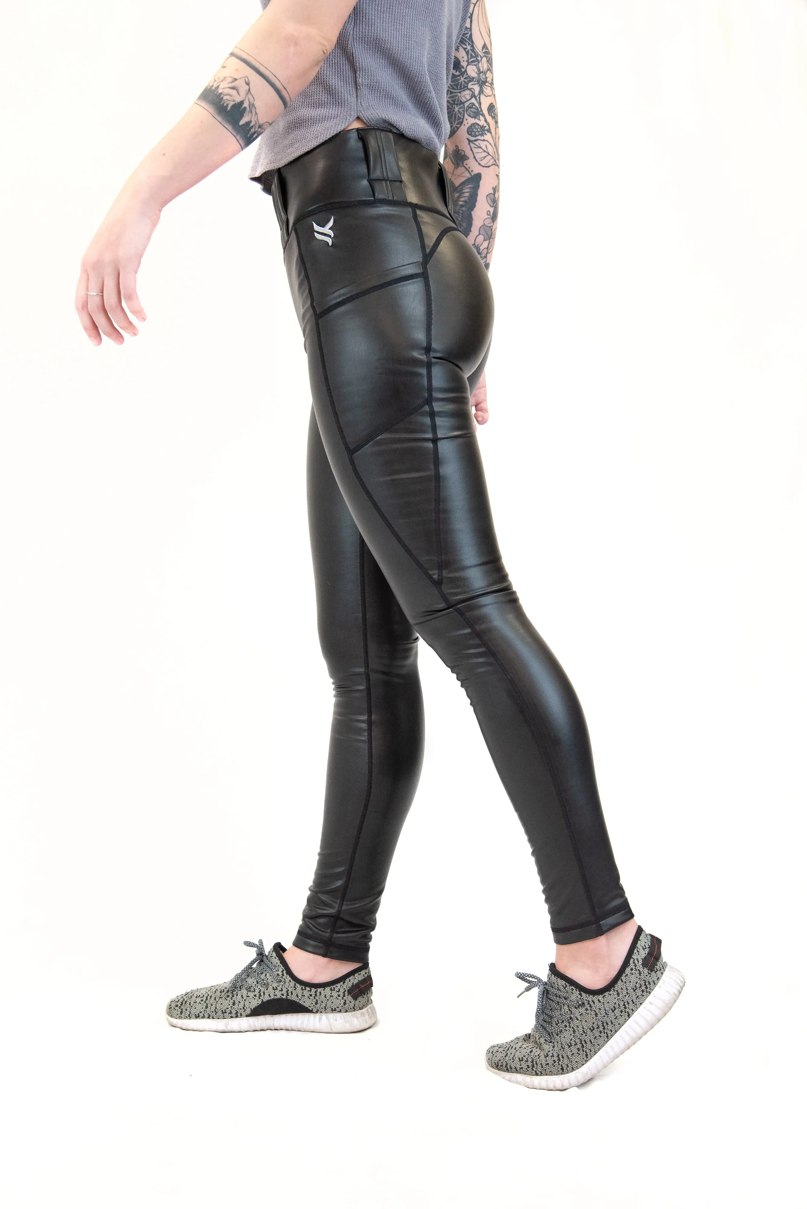 Mid Rise Faux Leather EDC Leggings