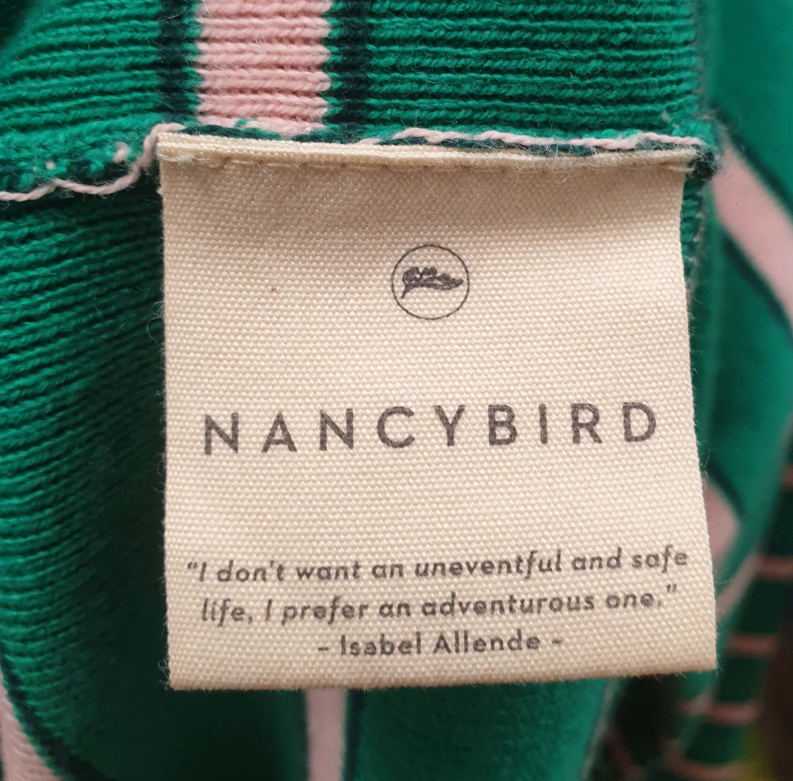 Nancybird green striped knit jumper size M