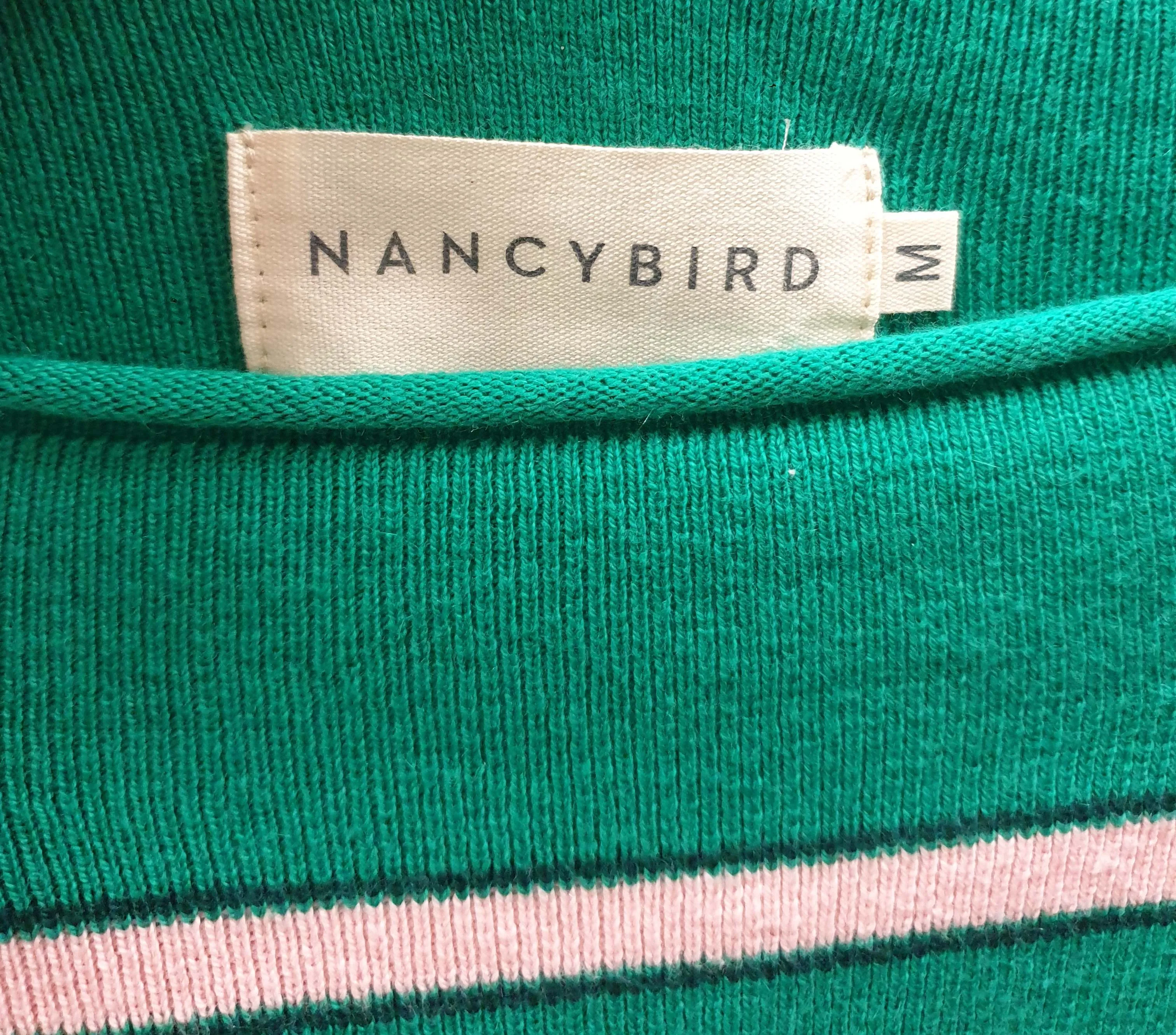 Nancybird green striped knit jumper size M