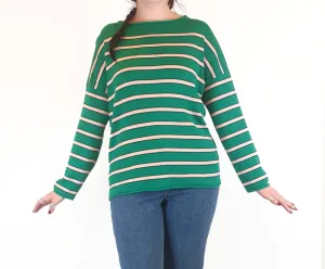 Nancybird green striped knit jumper size M