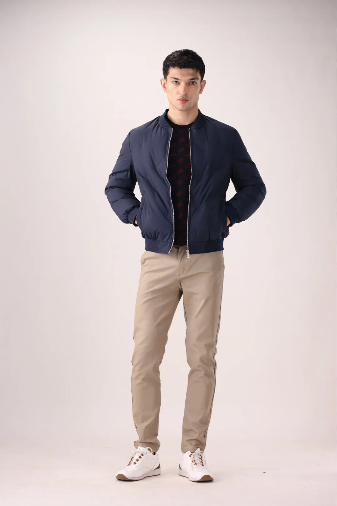 Navy Blue Bomber Jacket